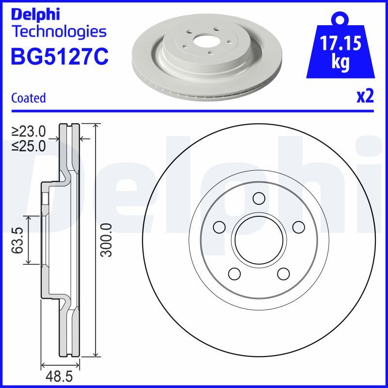 Гальмівний диск, Delphi BG5127C