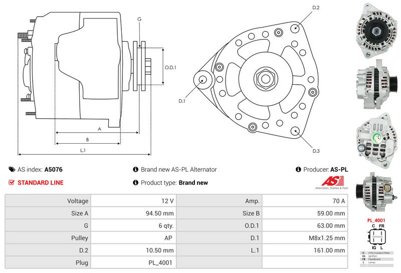 AS-PL A5076 Alternator