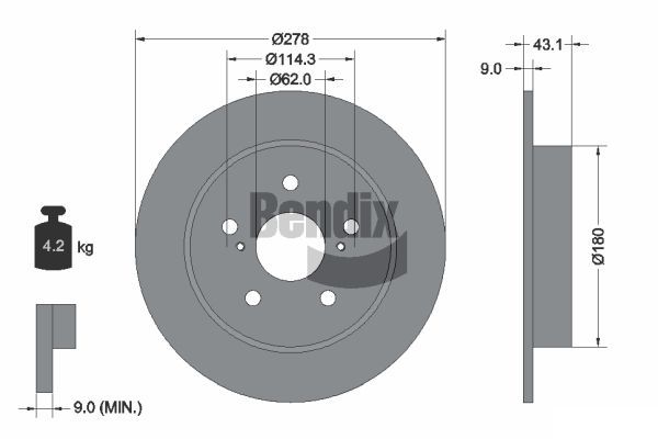 BENDIX Braking féktárcsa BDS1843