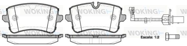 WOKING P12433.10. Колодки гальмівний диск. задн. (пр-во Remsa) Audi A4 09>16 A6 11>18 Q5 08>17/Porsche Macan (P12433.10