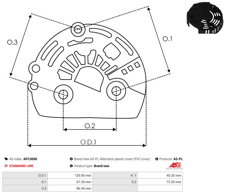 Kaitsekate, generaator, AS-PL APC3008