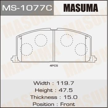 Комплект гальмівних колодок, Masuma MS-1077