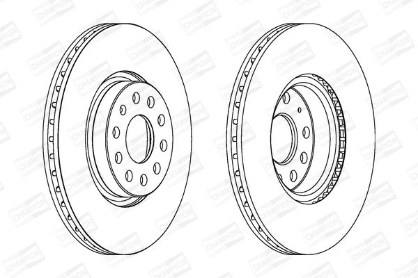 Гальмівний диск, з вентиляцією, 312мм, кількість отворів 5, Audi A3, TT /Seat Leon /VW Golf, Passat, Skoda, Octavia, Champion 562387
