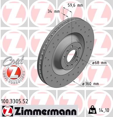 Гальмівний диск, Zimmermann 100.3305.52