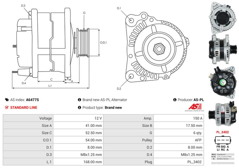 AS-PL A6477S Alternator