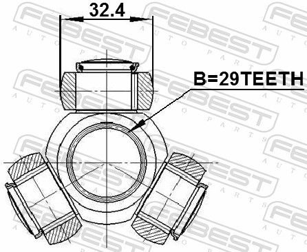FEBEST 0416-CY2 Spider Assembly, drive shaft