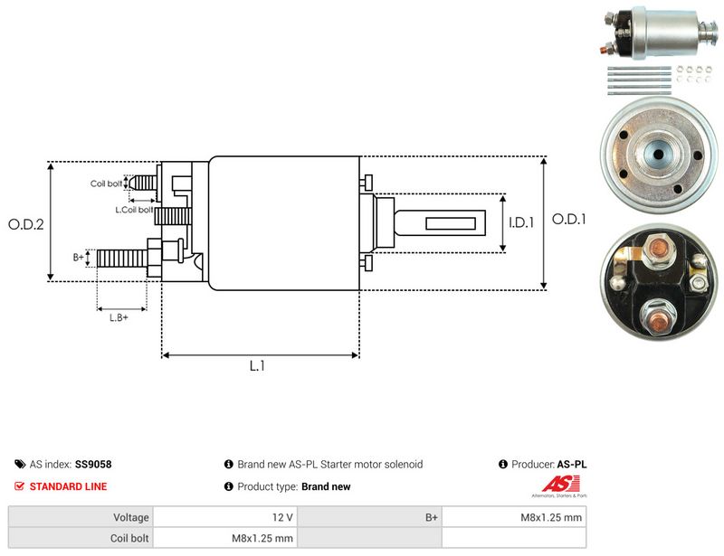 AS-PL SS9058 Solenoid Switch, starter