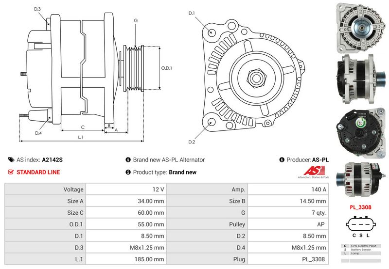 AS-PL A2142S Alternator