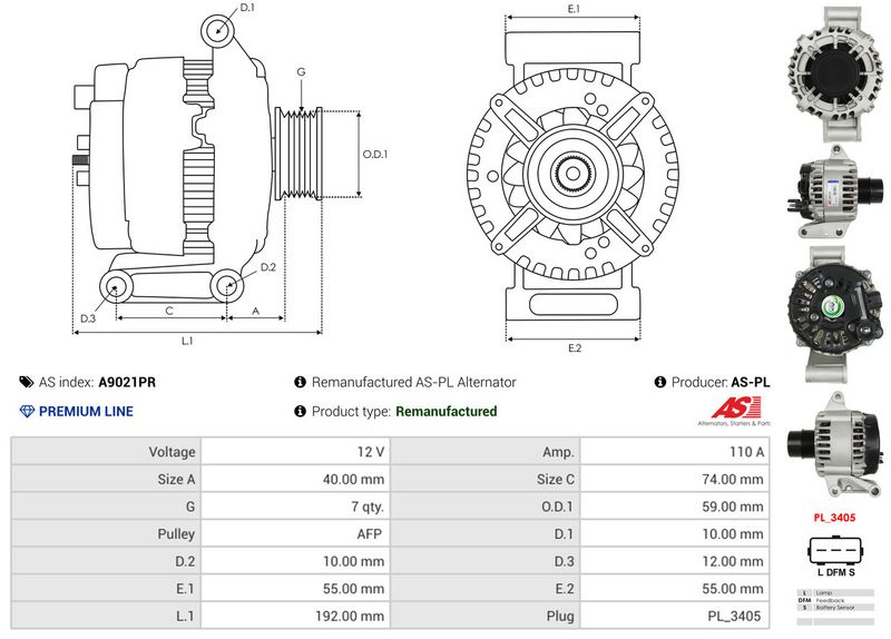 AS-PL A9021PR Alternator