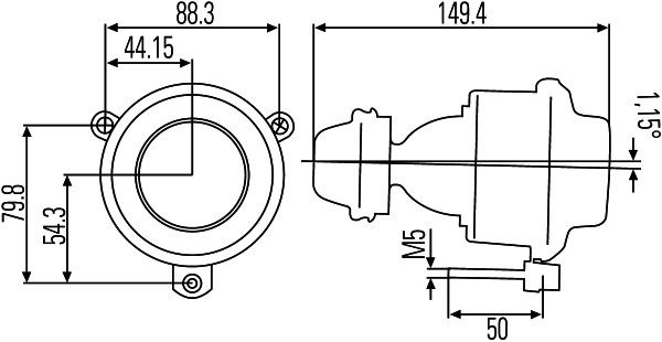 HELLA 1NL 007 186-061 Front Fog Light