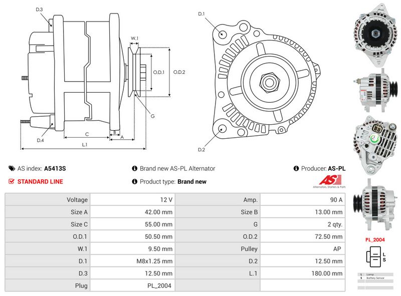AS-PL A5413S Alternator