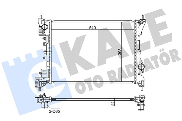 KALE FIAT Радиатор охлаждения двигатель. Doblo, Opel Combo Tour 1.4 10-