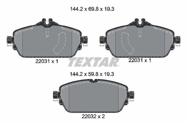 TEXTAR fékbetétkészlet, tárcsafék 2203101