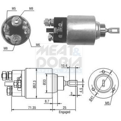 MEAT & DORIA Magneetschakelaar, startmotor 46075