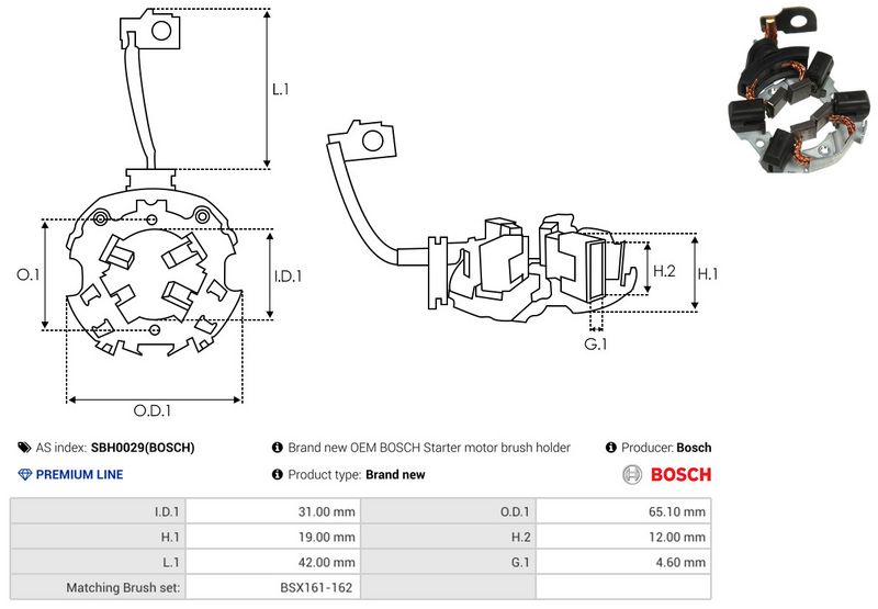 AS-PL SBH0029(BOSCH) Holder, carbon brushes
