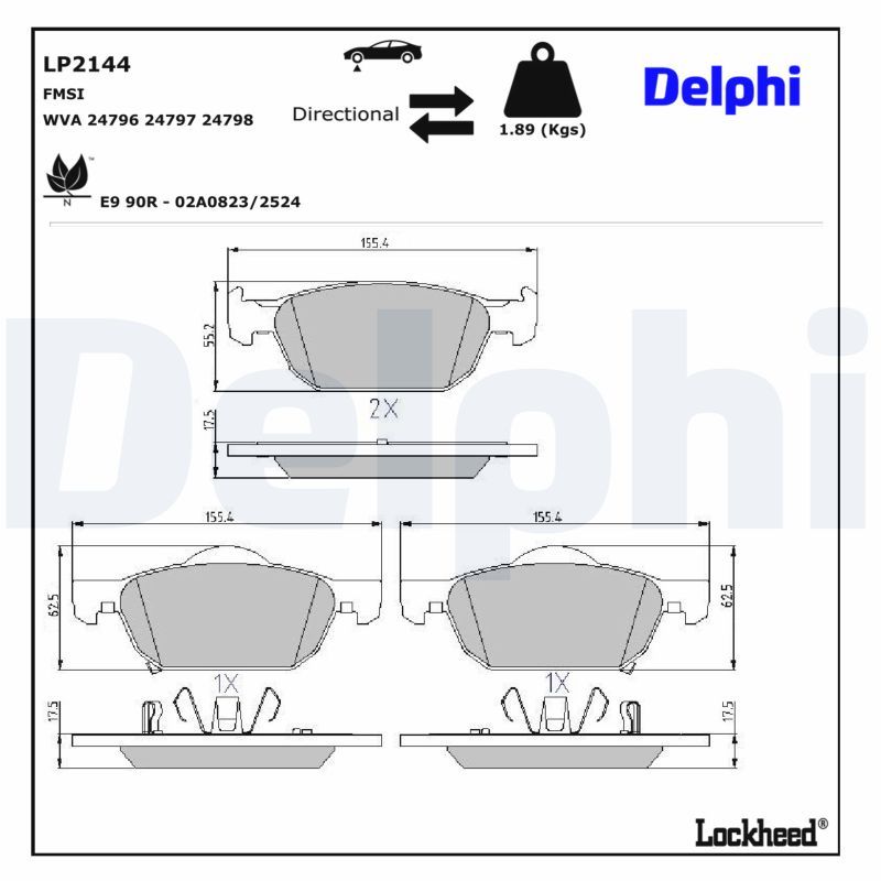 Set placute frana,frana disc LP2144 DELPHI
