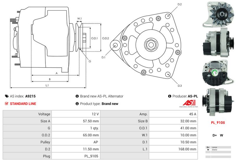 AS-PL A9215 Alternator