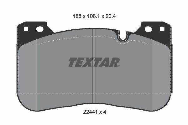 Комплект гальмівних накладок, дискове гальмо, Textar 2244101