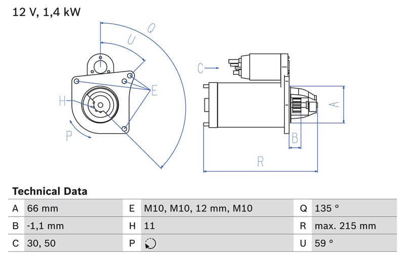 BOSCH Startmotor / Starter 0 986 024 130