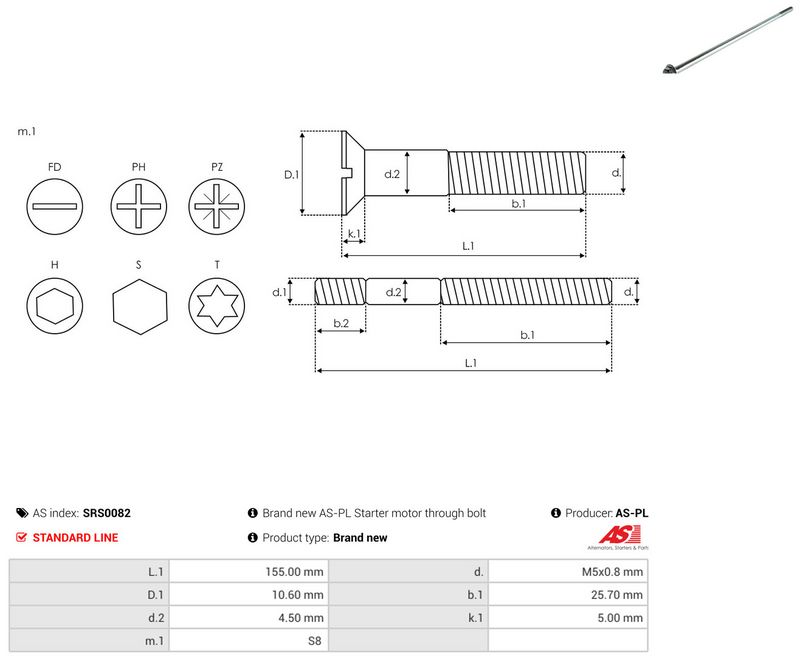 AS-PL SRS0082 Repair Set, alternator