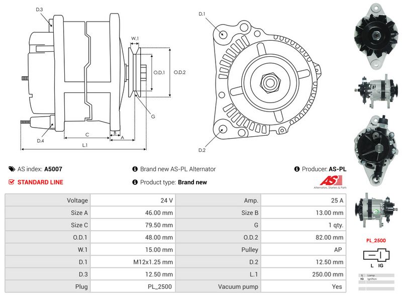 AS-PL A5007 Alternator
