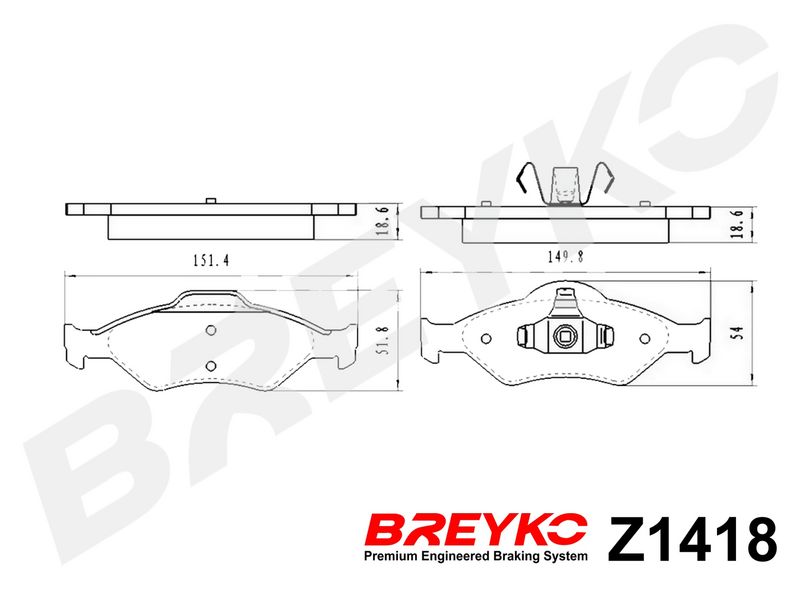 DAVID VASCO Z1418 Комплект гальмівних накладок, дискове гальмо