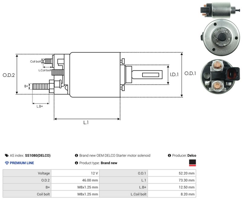 Magnetlülitus, starter, AS-PL SS1080(DELCO)
