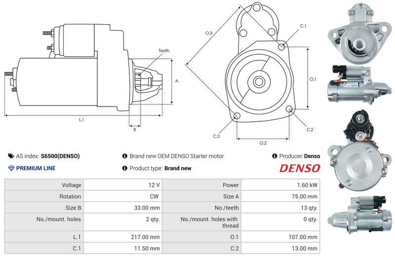 AS-PL S6500(DENSO) Starter