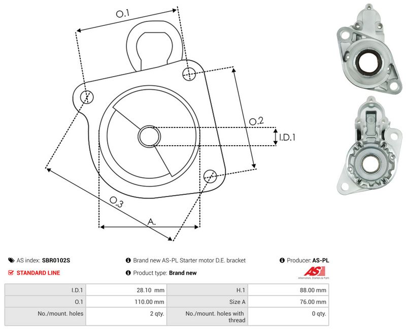 AS-PL SBR0102S Starter Lid, carburettor
