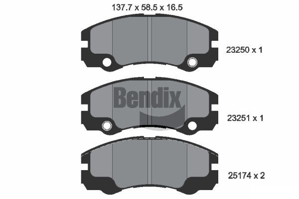 BENDIX Braking fékbetétkészlet, tárcsafék BPD1953