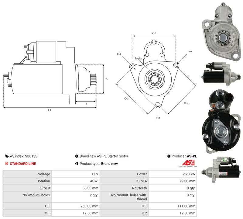 Starter, AS-PL S0873S