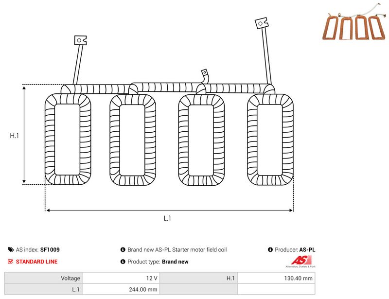 AS-PL SF1009 Field Winding, starter