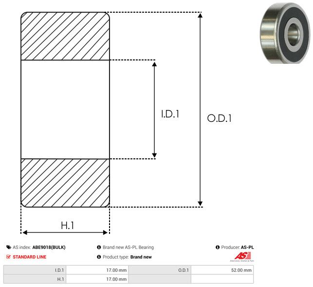 AS-PL ABE9018(BULK) Bearing