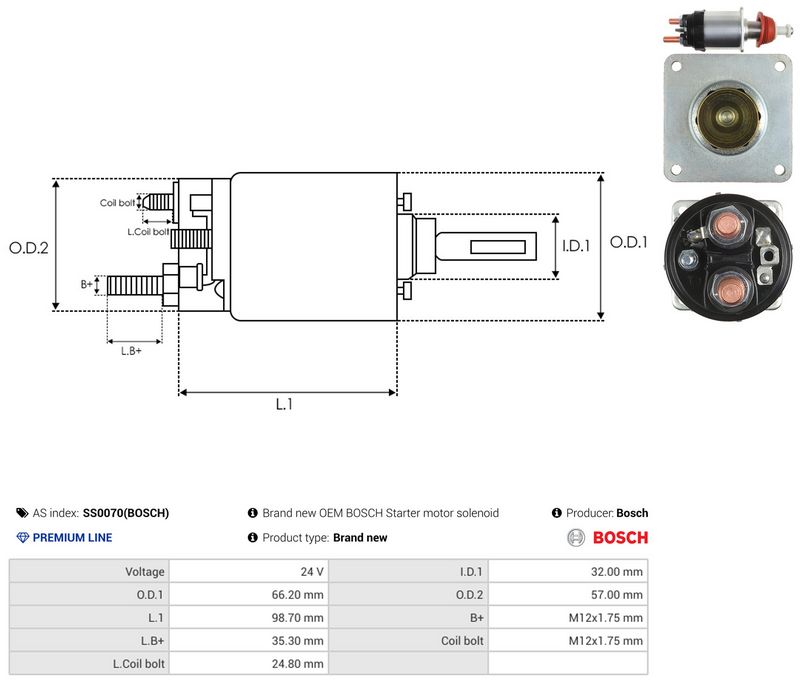 AS-PL SS0070(BOSCH) Solenoid Switch, starter