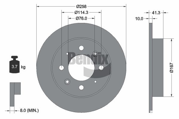 BENDIX Braking féktárcsa BDS1837