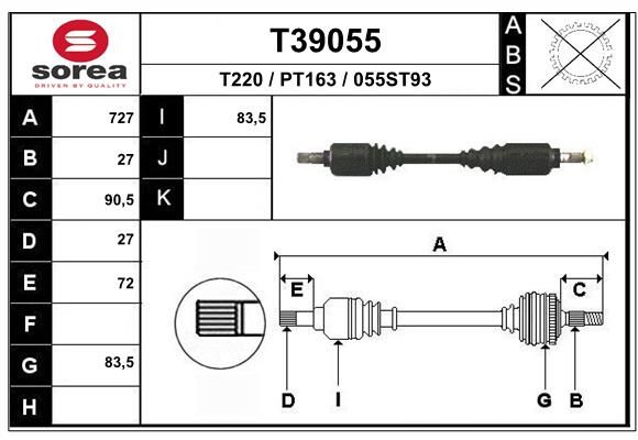 EAI hajtótengely T39055