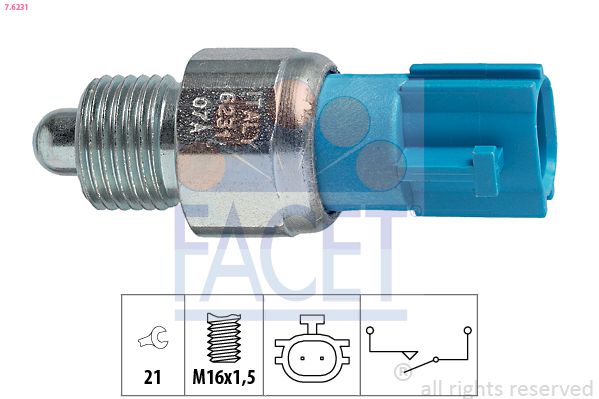 Перемикач, ліхтар заднього ходу, Facet 7.6231