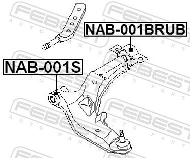 FEBEST NAB-001BRUB Mounting, control/trailing arm