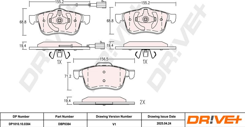 Set placute frana,frana disc DP1010.10.0384 Dr!ve+
