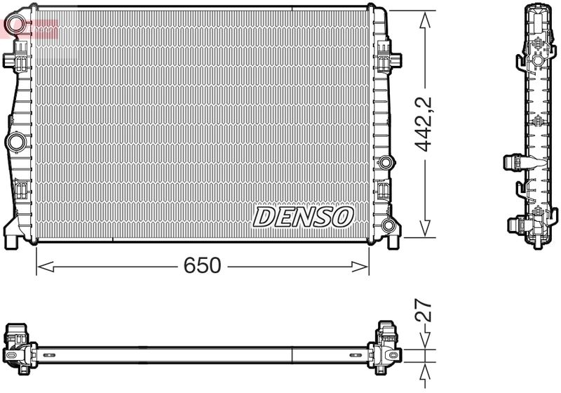 Радіатор, система охолодження двигуна, Denso DRM32058