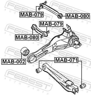 FEBEST MAB-002 Mounting, control/trailing arm