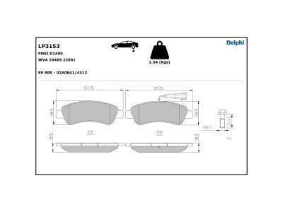DELPHI LP3153 Brake Pad Set, disc brake