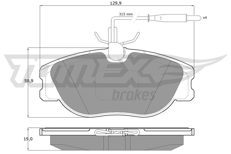 TOMEX Brakes fékbetétkészlet, tárcsafék TX 12-442