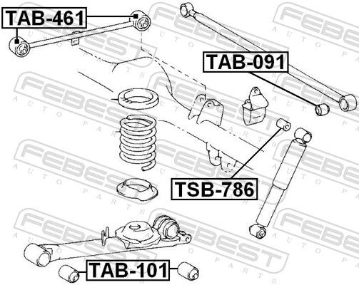 FEBEST TAB-101 Mounting, control/trailing arm