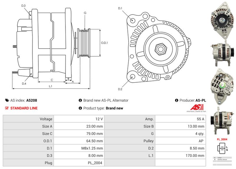 AS-PL A5208 Alternator