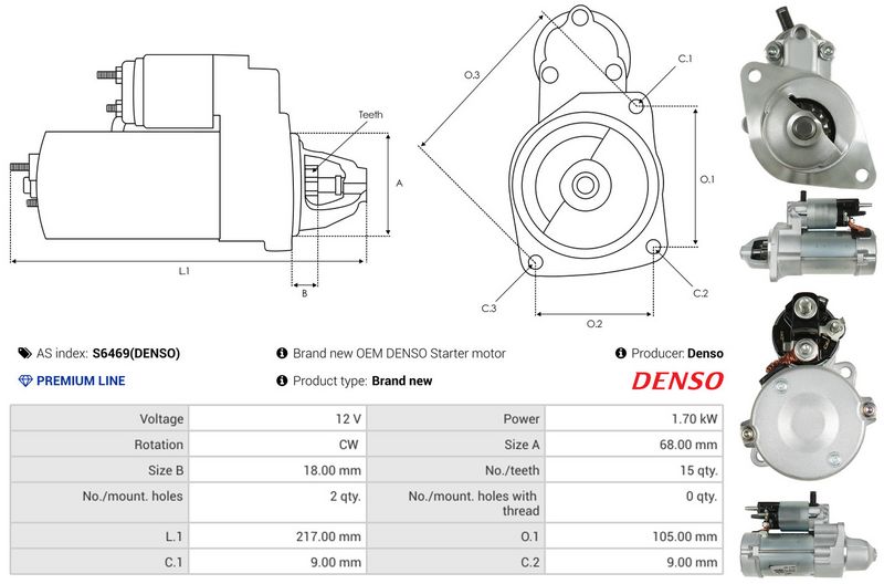 AS-PL S6469(DENSO) Starter