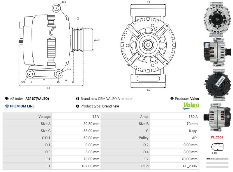 AS-PL A3167(VALEO) Alternator