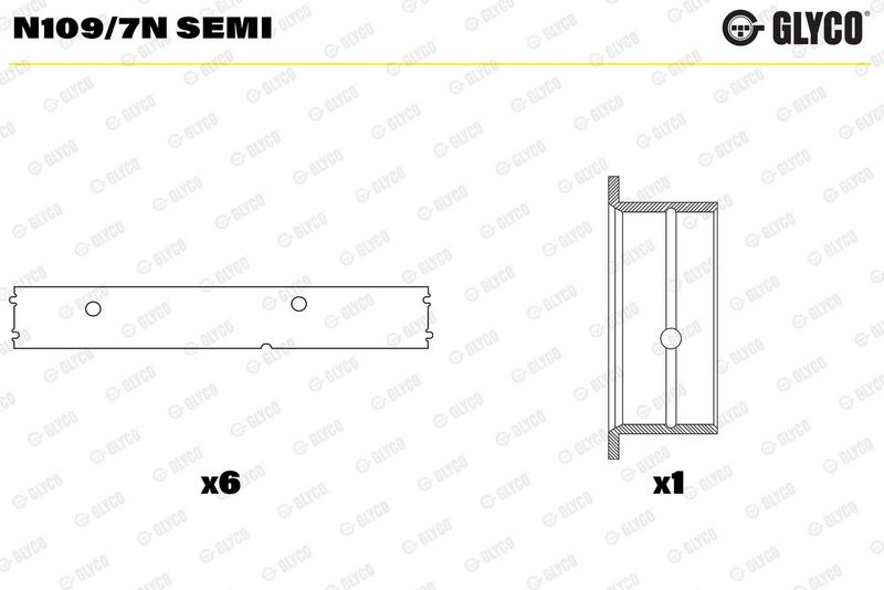 Product Sadales vārpstas gultnis GLYCO N109/7N SEMI Image