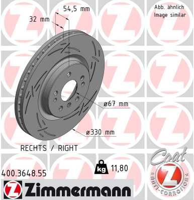 ZIMMERMANN féktárcsa 400.3648.55