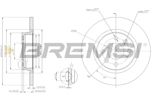 Диск тормозной (передний) на Forfour, Fortwo, Logan, Sandero, Twingo